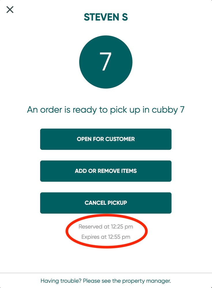 What does it mean when a cubby is green?