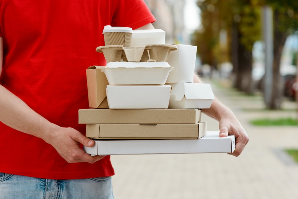 Stacked food containers